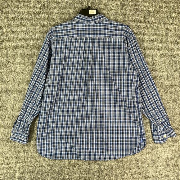 Chaps Shirt Men Extra Large Blue Easy Care Button-Front Business‎ Casual Preppy - Picture 2 of 9